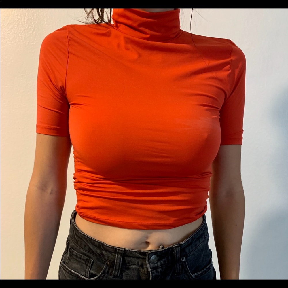 Orange Turtleneck